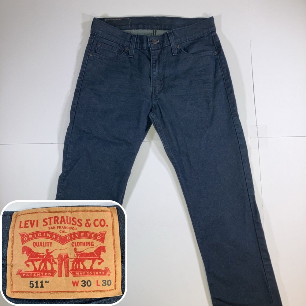 Levi's 511 Jeans Mens 30x30 Dark Blue Slim Fit Stretch Denim Pants